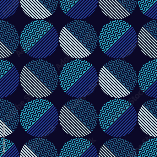 Polka dot seamless pattern. Wave texture. Vector illustration. Textile rapport. 