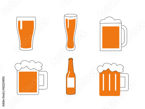 vector illustration of a glass of beer