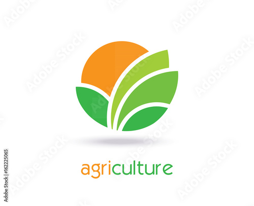 Agriculture Logo Template Design. Icon, Sign or Symbol. farm, nature, ecology. Vector flat design