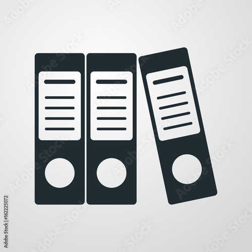 Icono plano archivadores en fondo degradado