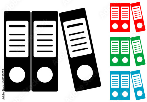 Icono plano archivadores varios colores
