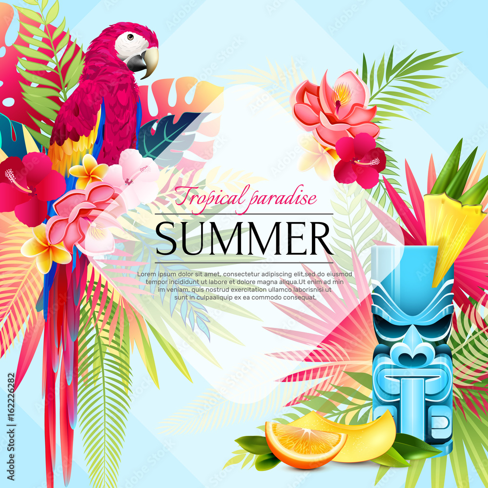 Obraz premium Summer Tropical Paradise Background
