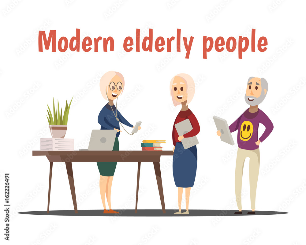 Modern Elderly People Composition Modern Elderly People Composition