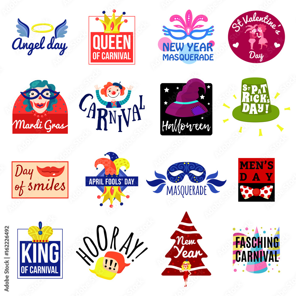 Carnival Emblem Label Logo set Carnival Emblem Label Logo set