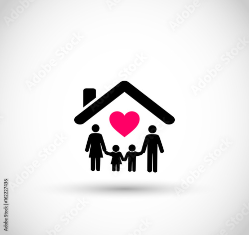 Loving family icon vector