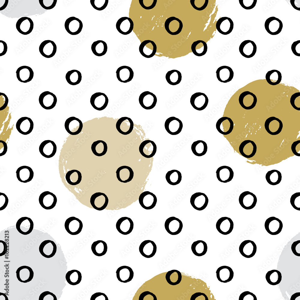 Seamless vector textured hand drawn polka dot pattern. Seamless vector textured hand drawn polka dot pattern.