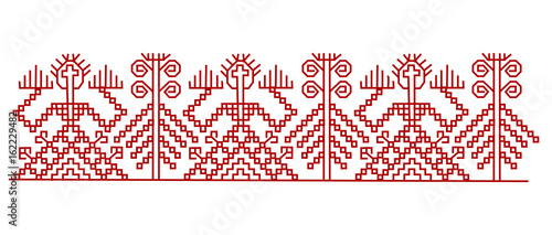 Red finnish ornament design elements.