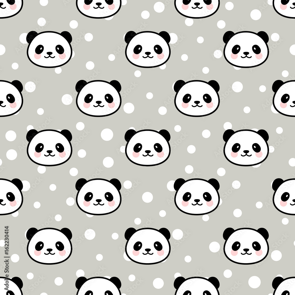 Panda Seamless Pattern Vector Panda Seamless Pattern Vector