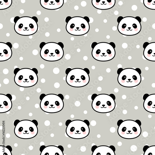 Fototapeta Naklejka Na Ścianę i Meble -  Panda Seamless Pattern Vector