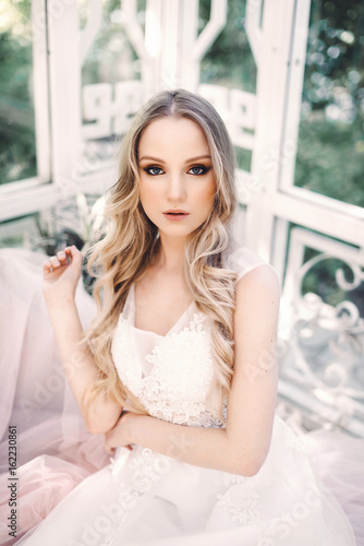 Portrait of Young Beautiful Attractive Bride with Flowers. White Dress and Wedding Decorations. Vintage Toning Free Download Portrait of Young Beautiful Attractive Bride with Flowers. White Dress and Wedding Decorations. Vintage Toning - GFXLoad