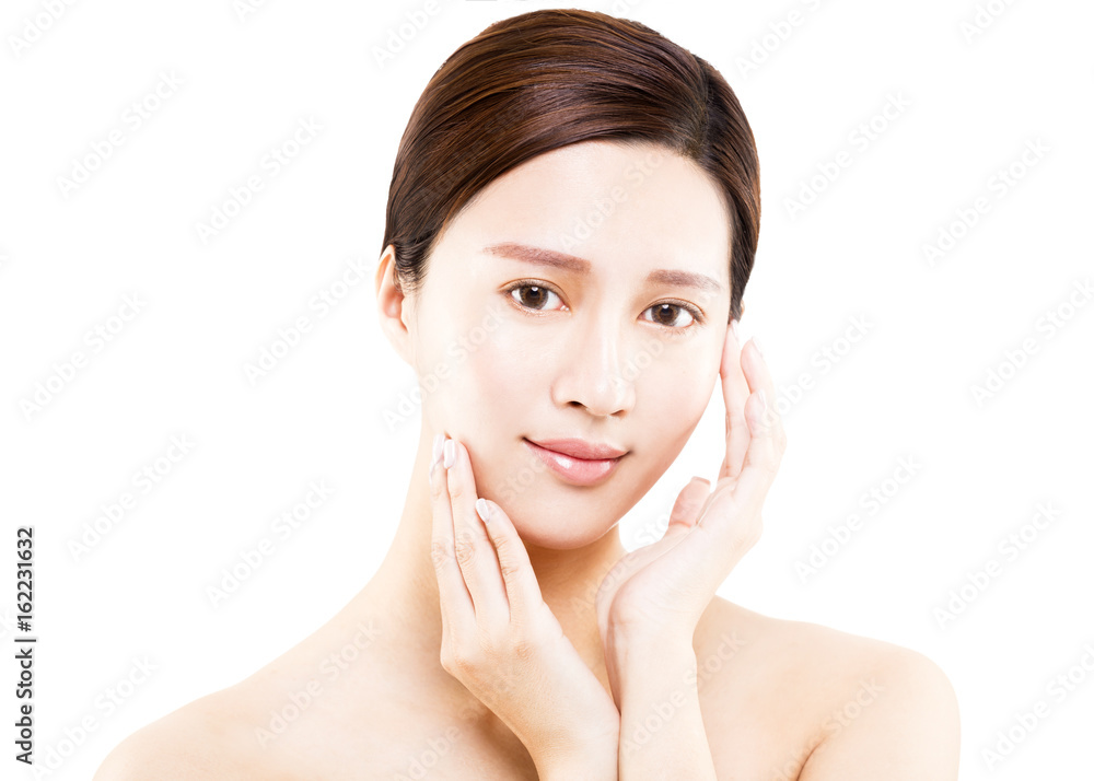 young Woman beauty face portrait isolated on white young Woman beauty face portrait isolated on white