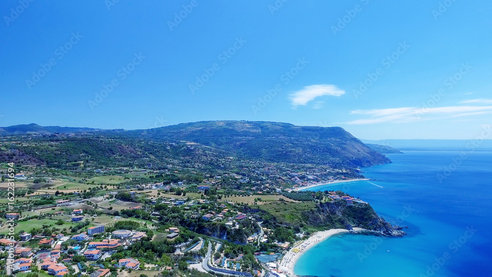 Aerial view of beautiful Calabria coastline, Italy