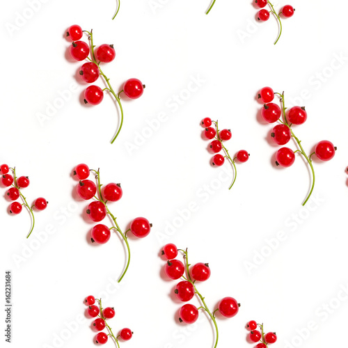seamless pattern juicy red ripe currant