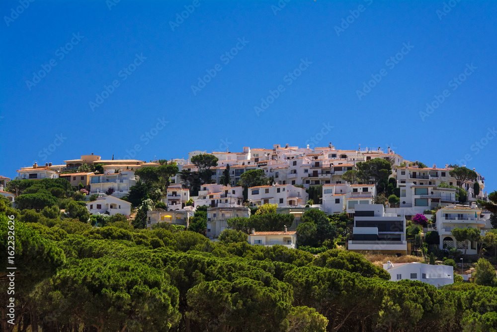 White houses and pines on Montgo hill