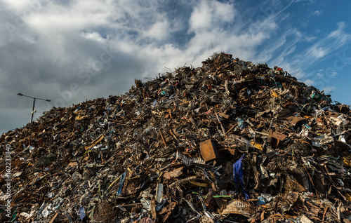 Scrap metal for recycling Piled up high 