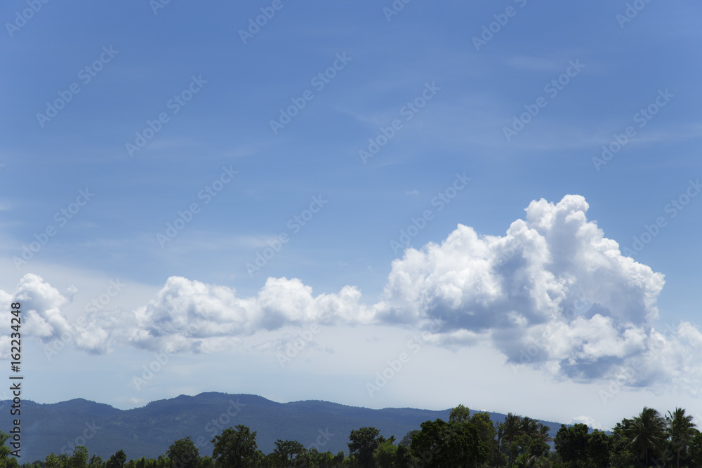 Blue sky with beautiful clouds.