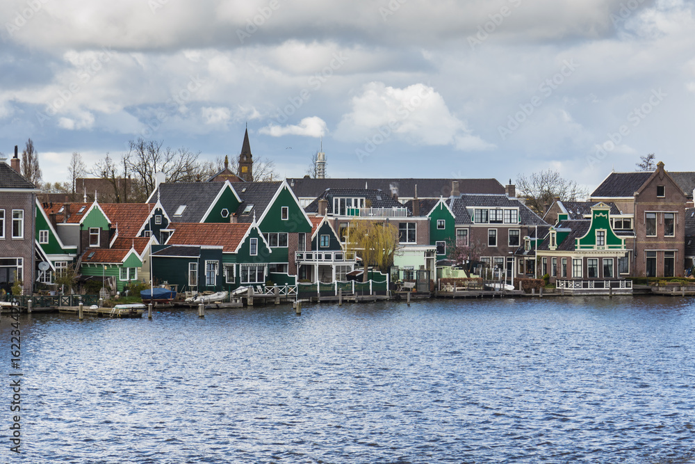 Typical houses of the Zaanse Schans in Holland, the Netherlands