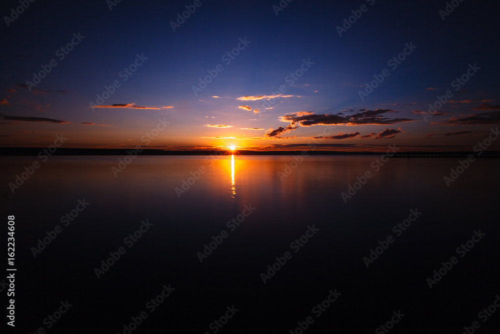 Fototapeta premium evening scene on river