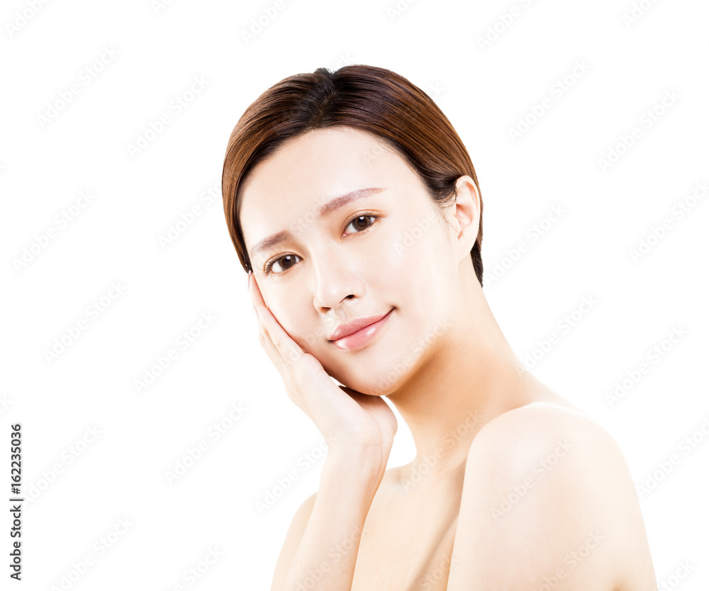 young Woman beauty face portrait isolated on white young Woman beauty face portrait isolated on white