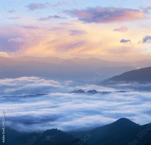 Cloudy sunrise at Smoky Mountains