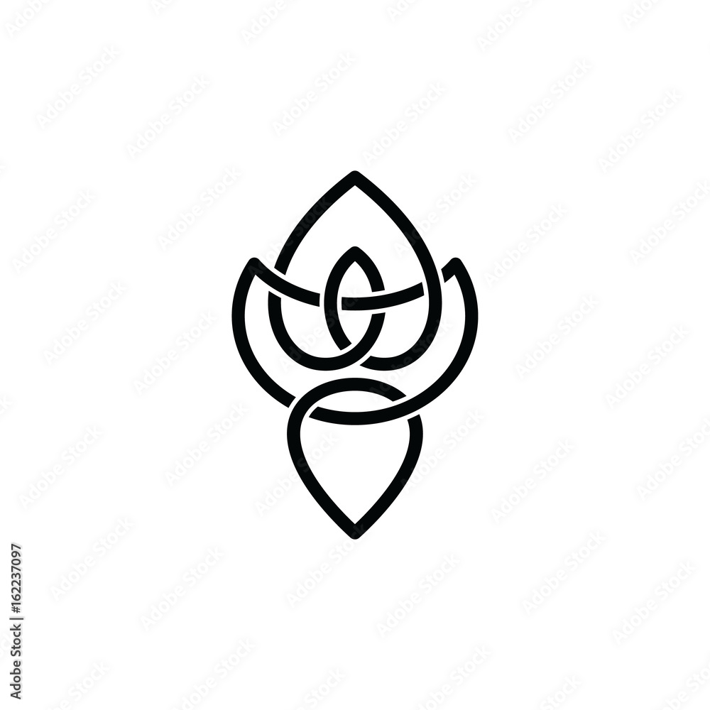 overlapping line floral shape - celtic theme sign overlapping line floral shape - celtic theme sign