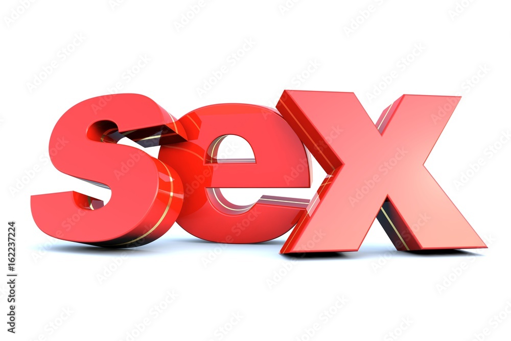Sex Red Glossy Text On White Background Stock Illustration Adobe Stock 