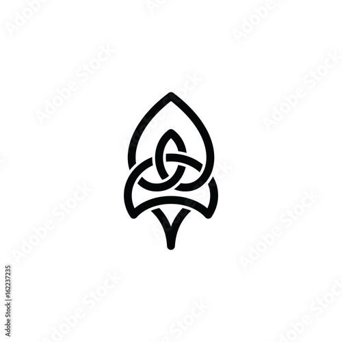 overlapping line floral shape - celtic theme sign
