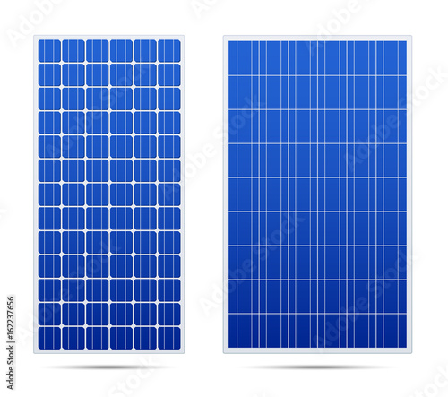 Solar vector panels. Realistic set.