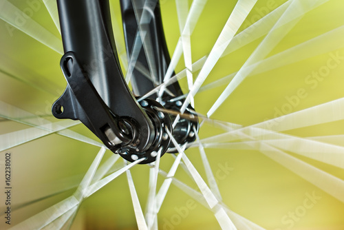 Detail Of Front Wheel Of New Bicycle