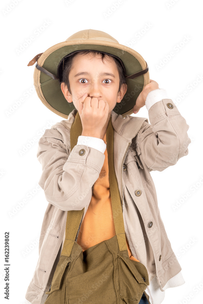 Boy in safari clothes Boy in safari clothes