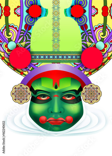 indian kathakali dancer face  photo