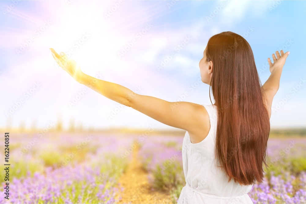 Woman on natural background. Woman on natural background.