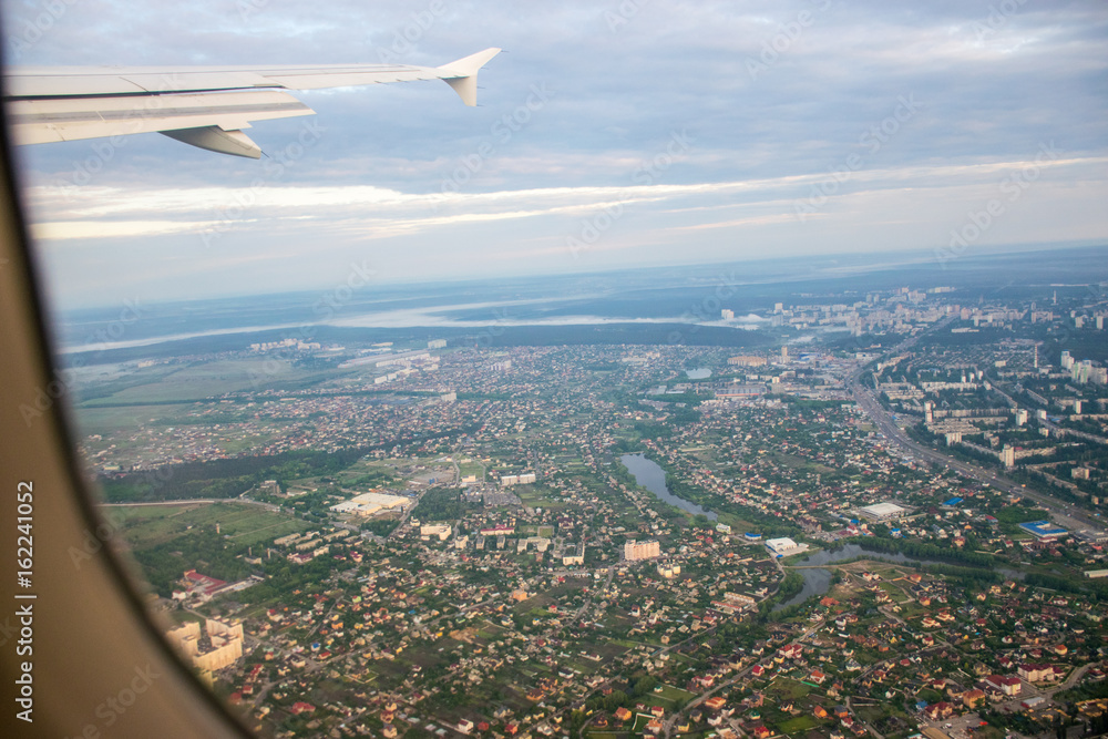 The passenger plane took off over Kiev in the morning.