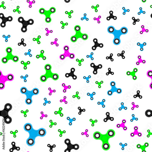Spinners icons seamless pattern on white background.