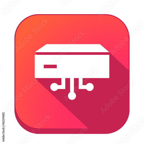 ikona z długim cieniem na tle zaokrąglonego kwadratu