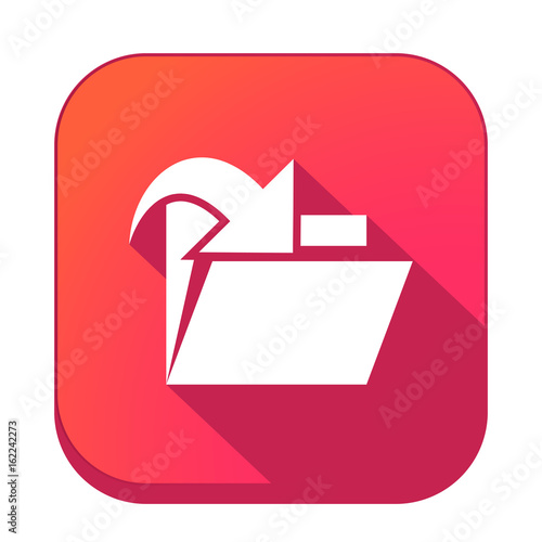 ikona z długim cieniem na tle zaokrąglonego kwadratu