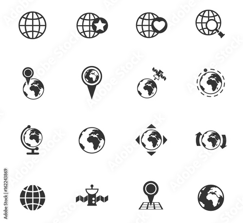 globes icon set
