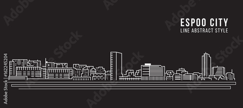 Cityscape Building Line art Vector Illustration design - Espoo city