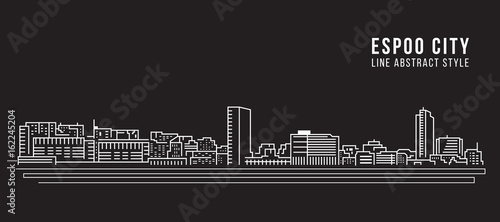 Cityscape Building Line art Vector Illustration design - Espoo city