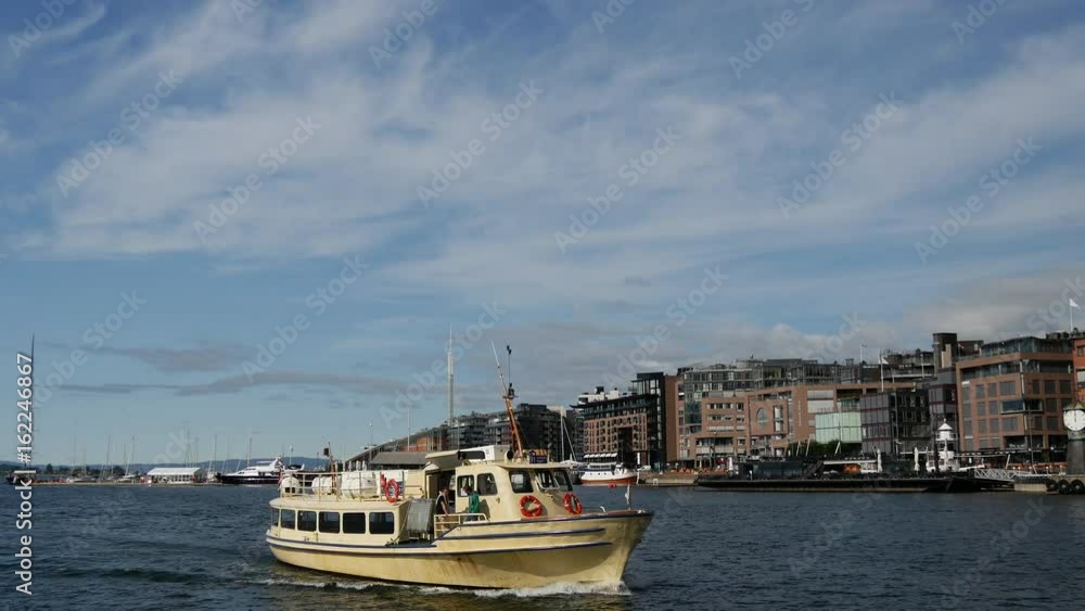 Old ferry arriving in the harbor of Oslo, Norway Old ferry arriving in the harbor of Oslo, Norway