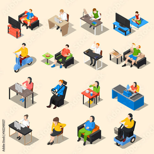 Sedentary Life Icon Set