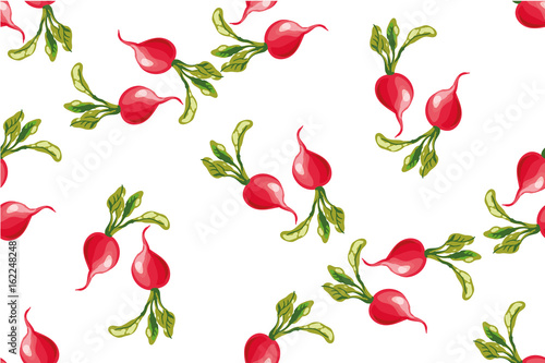Seamless pattern of radishes