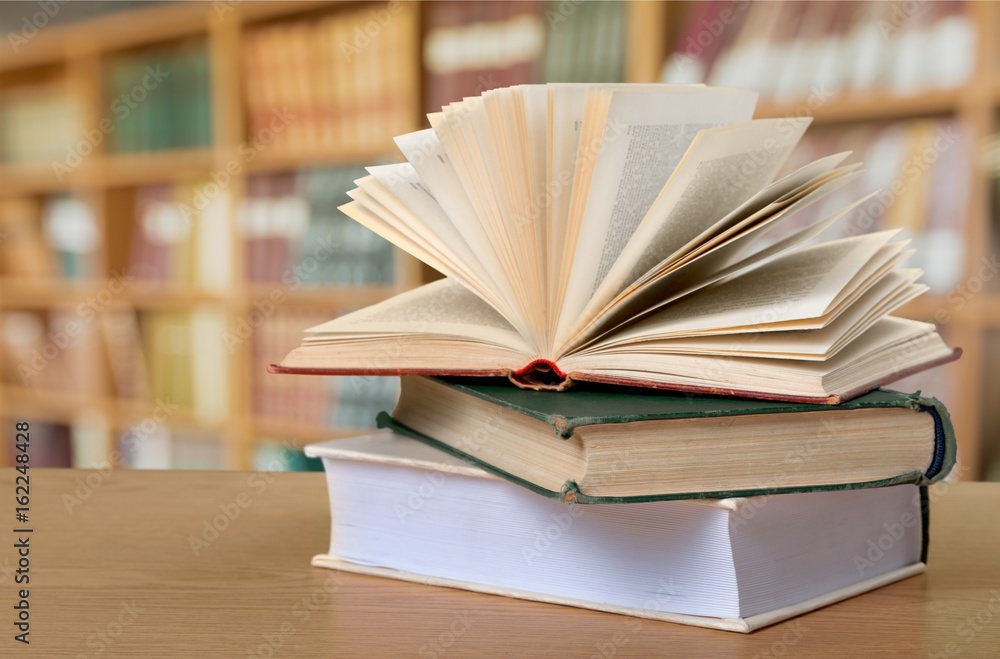 Book in library. Book in library.