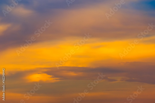 Sunset orange evening light in winter. © suwatsilp