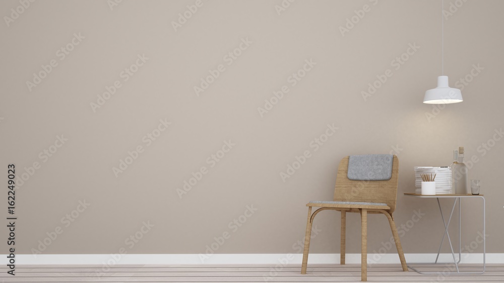 3D interior rendering living space and wall decoration in hotel 3D interior rendering living space and wall decoration in hotel