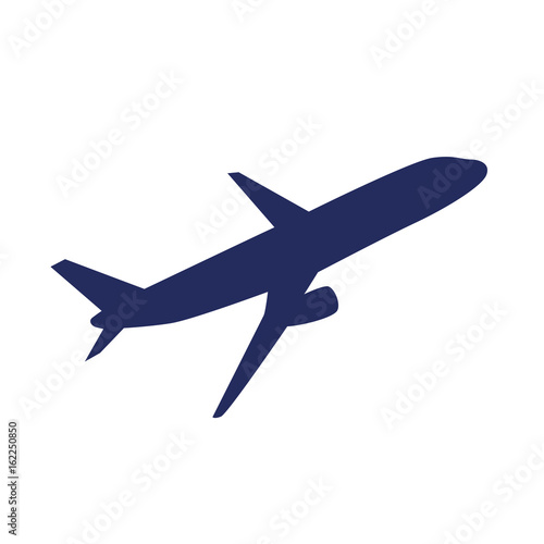 Flugzeug hebt ab blau