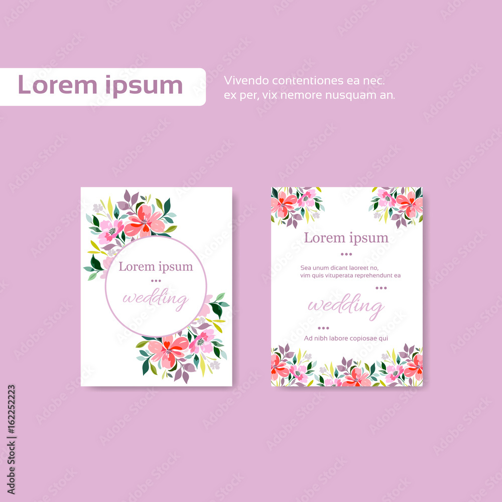 Vintage card template decorated with flowers, with space for text.