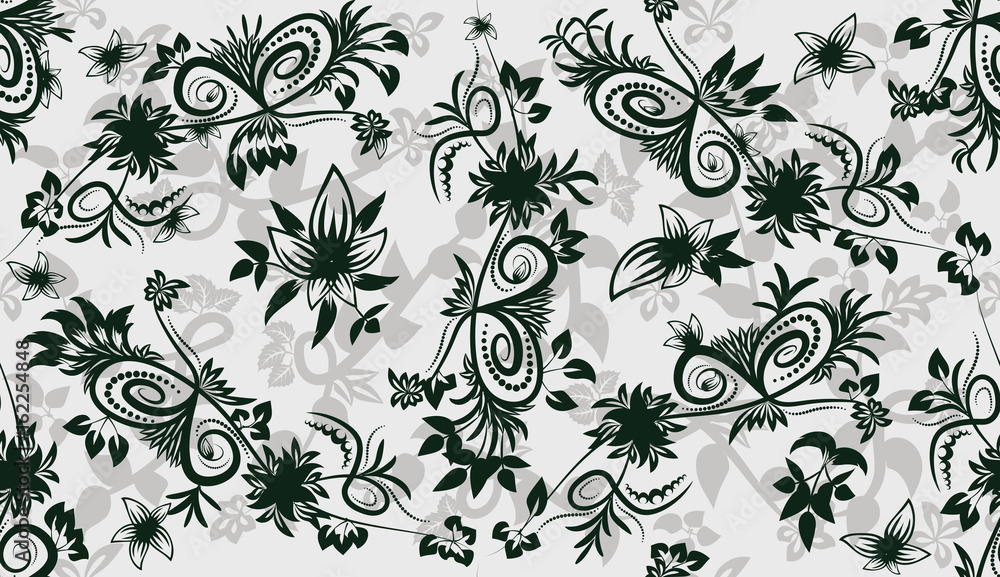 leaves and flowers seamless background leaves and flowers seamless background