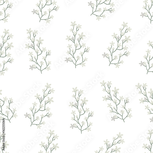 Vector isolated floral seamless vintage pattern on the white background for decoration, covering, gift wrapping paper and wallpaper.