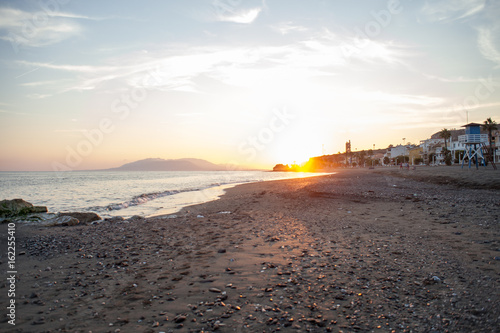 beautiful sunset in spain coast
